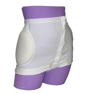 Secure Unisex Soft Hip Protector w/ Removable Tailbone Pad - White- Small